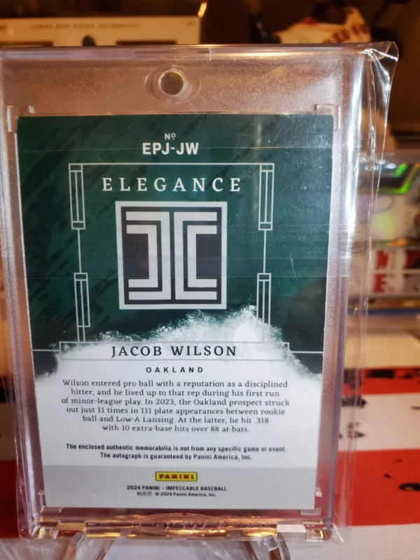 2024 Panini Impeccable - Elégance Prospect Jersey Autographs Jacob Wilson... - Image 3
