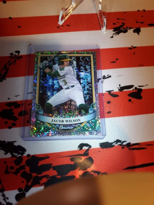 2024 Bowman Sterling - Prospect Jacob Wilson #BSP-48 Mini-Diamond Refractor /150 - Image 5