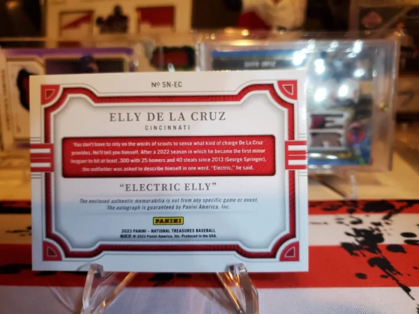 2023 National Treasures Baseball Elly De LA Cruz Electric Elly /25 - Image 9