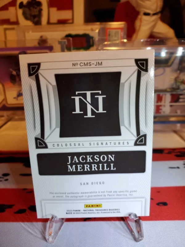2023 National Treasures Baseball Colossal Signatures Jackson Merrill /25 - Image 3