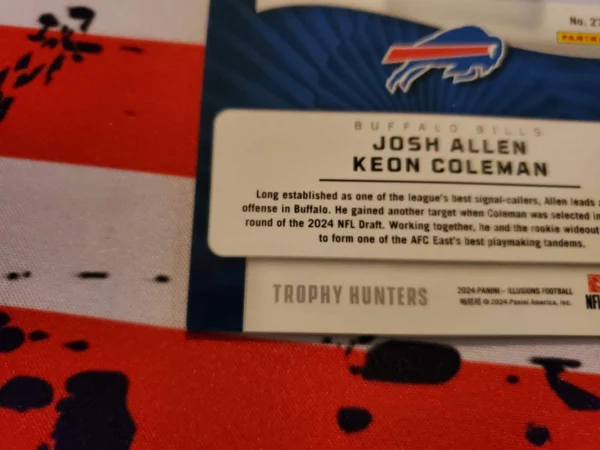 2024 ILLUSIONS FOTL TROPHY HUNTERS JOSH ALLEN-KEON COLEMAN/3 - Image 3