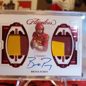 2023 Panini Flawless Collegiate - Dual Patch Autographs Brock Purdy #DPA-4 Ruby