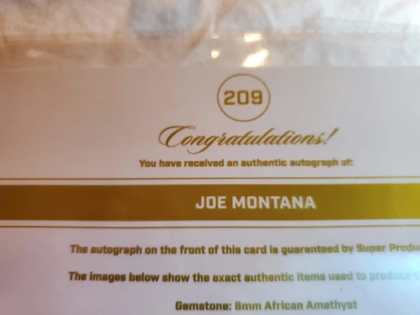 2922 Keepsake Edition JUMBO GEM PATCH Autographs JOE MONTANA/5 - Image 8