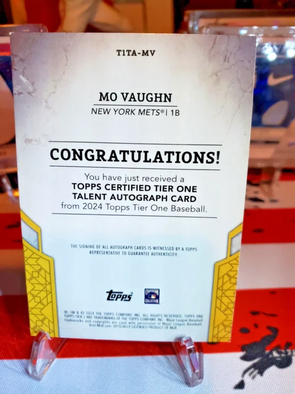 2024 Topps Tier One - Tier One Talent Autographs Mo Vaughn #T1TA-MV Green... - Image 3