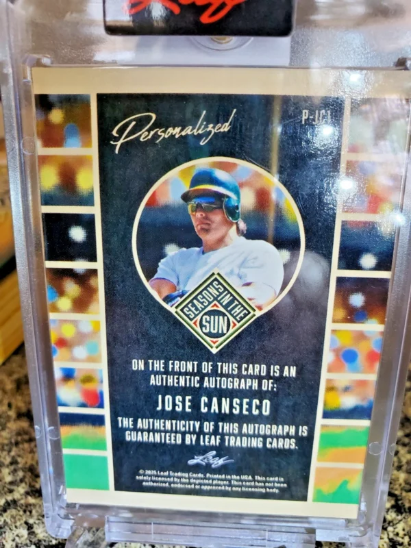 2025 Leaf Seasons In The Sun Personalized Jose Canseco Personalized/30 - Image 2