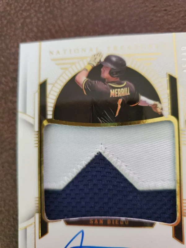 Jackson Merrill 2024 National Treasures Patch On Card Auto #8/49. Padres - Image 3
