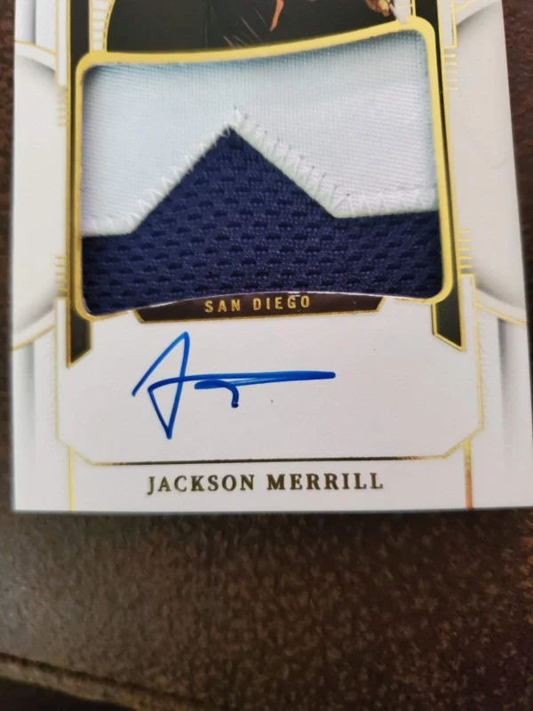 Jackson Merrill 2024 National Treasures Patch On Card Auto #8/49. Padres - Image 4