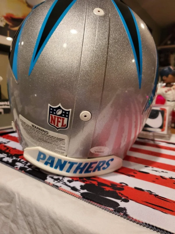DJ Moore Authentic Riddell Carolina Panthers Full Size Helmet Beckett COA - Image 3