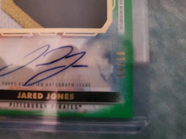 Jared Jones 2024 Topps Inception RC Green /99 RPA Player Worn Patch AUTO Pirates - Image 3