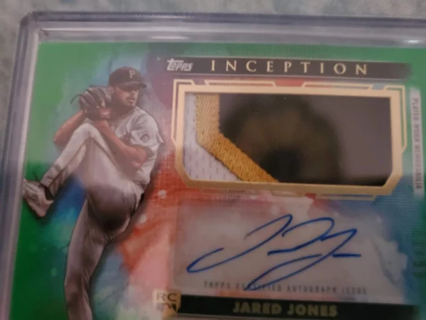 Jared Jones 2024 Topps Inception RC Green /99 RPA Player Worn Patch AUTO Pirates - Image 4