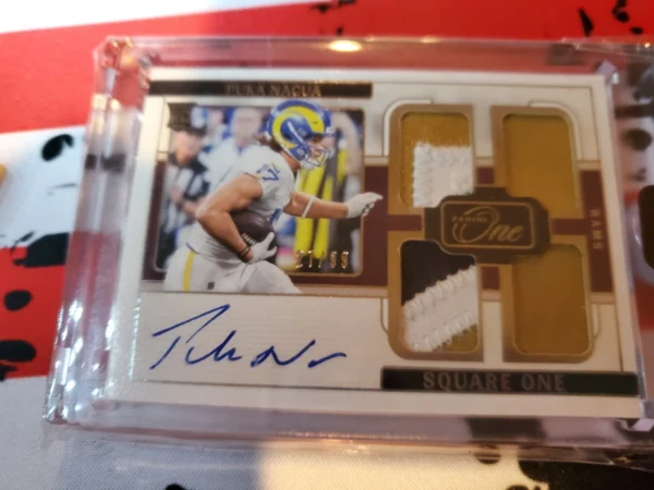 2023 Panini One - Square One Autographs Puka Nacua #80 /99 (AU, RC) - Image 2