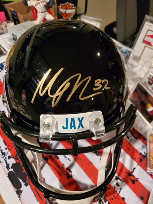 Maurice Jones- Drew MJD Signed Auto JAGUARS Full Size Speed Helmet rep Beckett