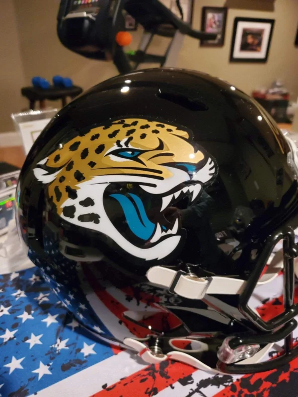 Maurice Jones- Drew MJD Signed Auto JAGUARS Full Size Speed Helmet rep Beckett - Image 2