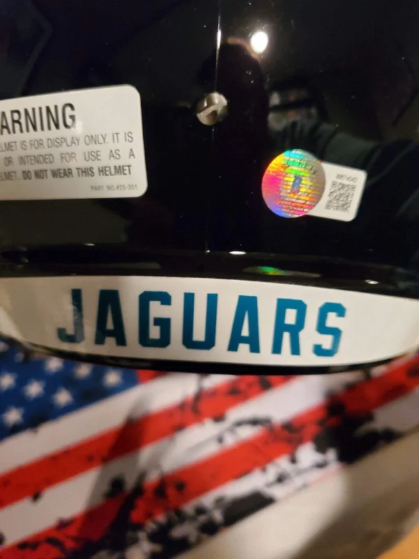 Maurice Jones- Drew MJD Signed Auto JAGUARS Full Size Speed Helmet rep Beckett - Image 3