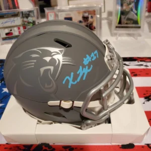 Xavier Leggette Autographed MiniSpeed Helmet (Slate)