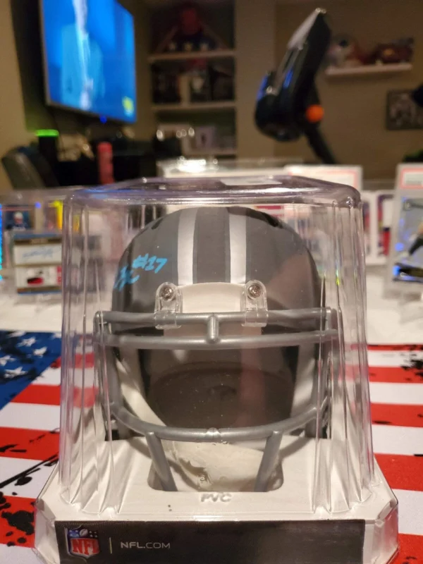 Xavier Leggette Autographed MiniSpeed Helmet (Slate) - Image 3