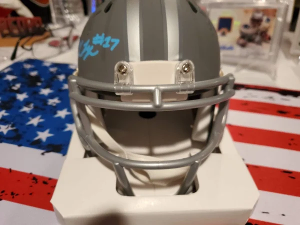 Xavier Leggette Autographed MiniSpeed Helmet (Slate) - Image 5
