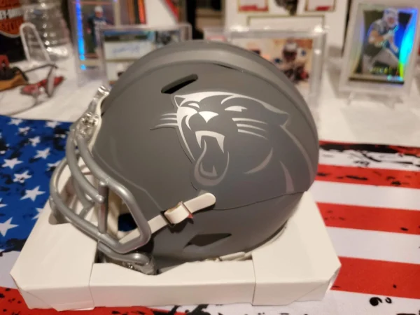Xavier Leggette Autographed MiniSpeed Helmet (Slate) - Image 6
