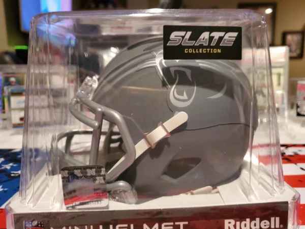 Xavier Leggette Autographed MiniSpeed Helmet (Slate) - Image 9