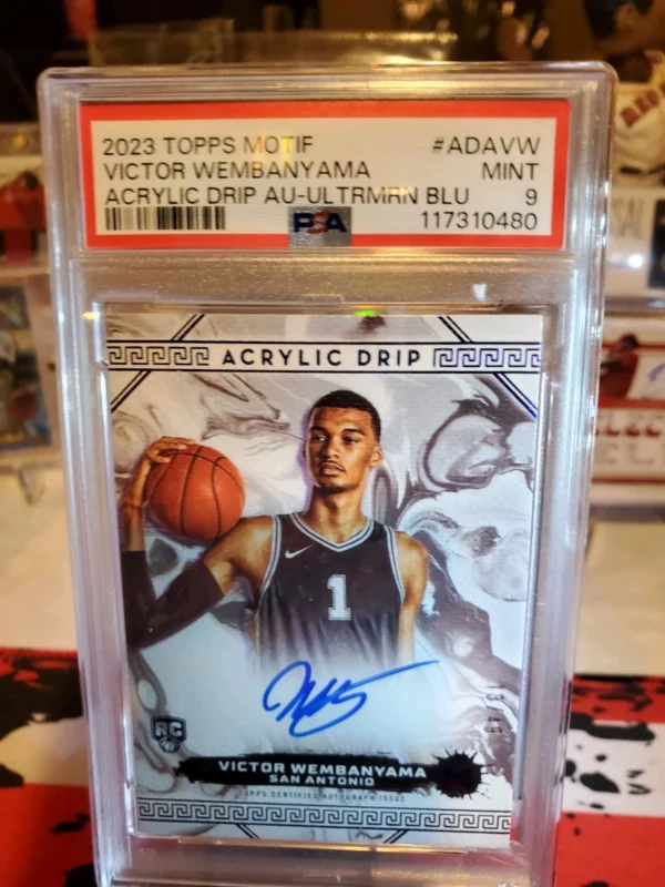 2023 Topps Motif Acrylic Drip Victor Wembanyana Rookie Autograph /49 Psa 9 - Image 3