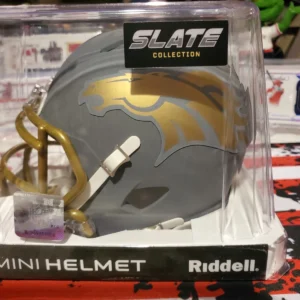 Shannon Sharpe Denver Broncos Signed Mini Slate Helmet. Beckett Certified