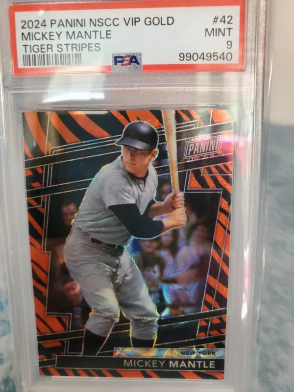 2024 Panini NSCC VIP GOLD #42 MICKEY MANTLE TIGER STRIPES PSA 9