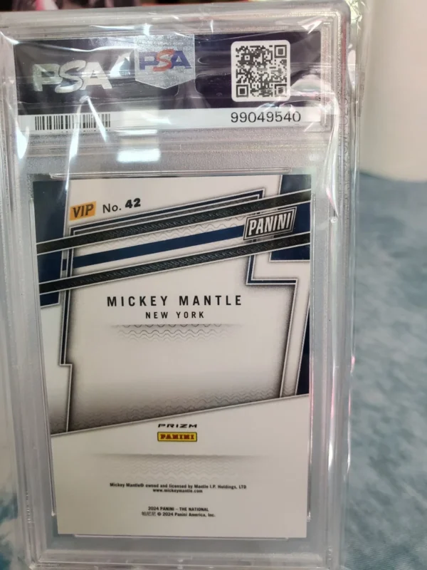 2024 Panini NSCC VIP GOLD #42 MICKEY MANTLE TIGER STRIPES PSA 9 - Image 5