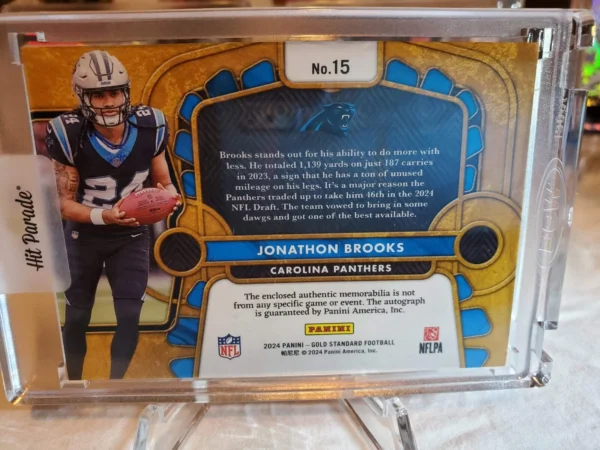 2024 Gold Standard Jonathan Brooks White Gold Rpa /49 - Image 2