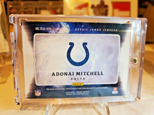 2024 Origins Jumbo Rookie Jersey Adonai Mitchell/49 Blue - Image 2