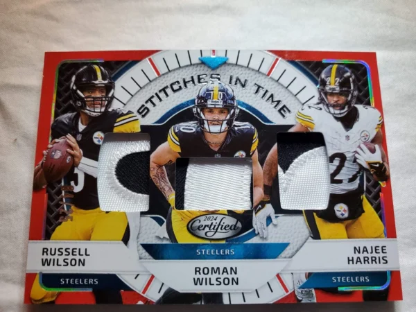 2024 Certified Stitches In Time Russell Wilson/Roman Wilson/Najee Harris 04/25 - Image 4