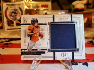 2023 National Treasures Football Rookie Treasures Marvin Mims Patch /49