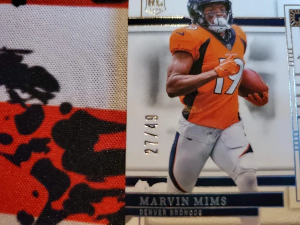 2023 National Treasures Football Rookie Treasures Marvin Mims Patch /49 - Image 3