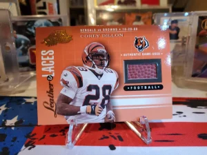 2001 Playoff Absolute Memorabilia - Leather & Laces #LL20 Corey Dillon /550...