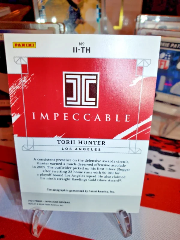 2024 Panini Impeccable - Indelible Ink Torii Hunter #II-TH /49 (AU) - Image 2