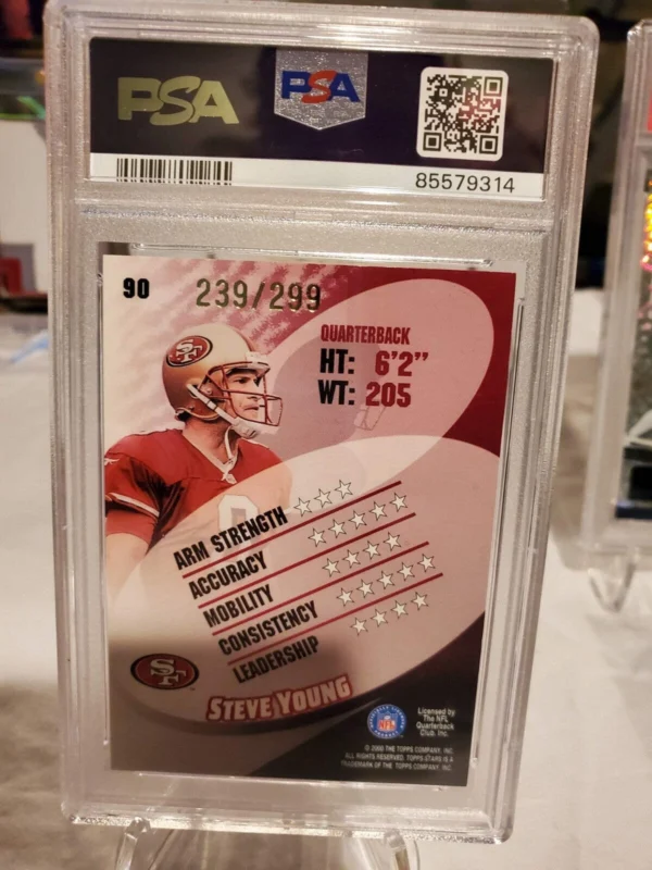2000 Topps Stars Steve Young Green #90 /299 Psa 8 - Image 2